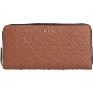 Calvin Klein - Must z/a portemonnee lg embossed - RFID - dames - cognac