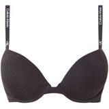 Calvin Klein dames 1996 push up plunge bra, beugel BH, zwart