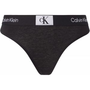 Calvin Klein - Retro Modern Thong - String - Zwart - Katoen