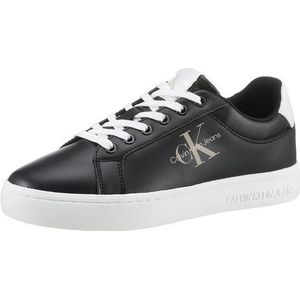 Calvin Klein Jeans Klassieke Cupsole Fluo Contrast WN Sneaker, zwart/oud wit, 5.5 UK, Zwart Oud Wit, 38.5 EU