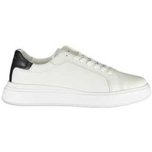 Calvin Klein, Schoenen, Heren, Wit, 46 EU, Witte Zwarte Vetersneakers