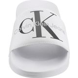 Calvin Klein Slide Monogram Co Slippers Heren Wit Maat 42