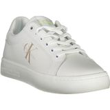 Calvin Klein - Witte Leren Dames Sneaker - Fitness-schoenen