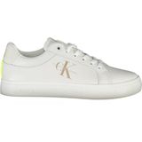 Calvin Klein - Witte Leren Dames Sneaker - Fitness-schoenen