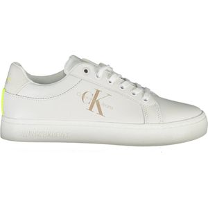 Calvin Klein - Witte Leren Dames Sneaker - Fitness-schoenen