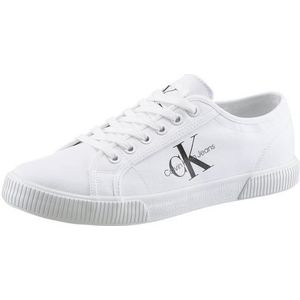 Calvin Klein, Witte Canvas Tennisschoenen Wit, Dames, Maat:36 EU