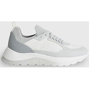 Calvin Klein, Schoenen, Dames, Grijs, 39 EU, Polyester, Grijze Polyester Sneakers voor Dames