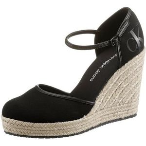 Calvin Klein Jeans Vrouwen Wedge Sandal Close Toe ESS Heel, Zwart, 7 UK, Zwart, 40 EU