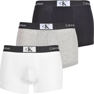 Calvin Klein Heren Trunk 3pk Trunk, Zwart, Wit, Grijs Heather, L, Zwart, Wit, Grijs Heather, L