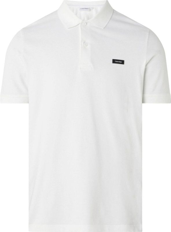 Calvin Klein - Slim Piqué Poloshirt - Blauw - Biologisch Katoen