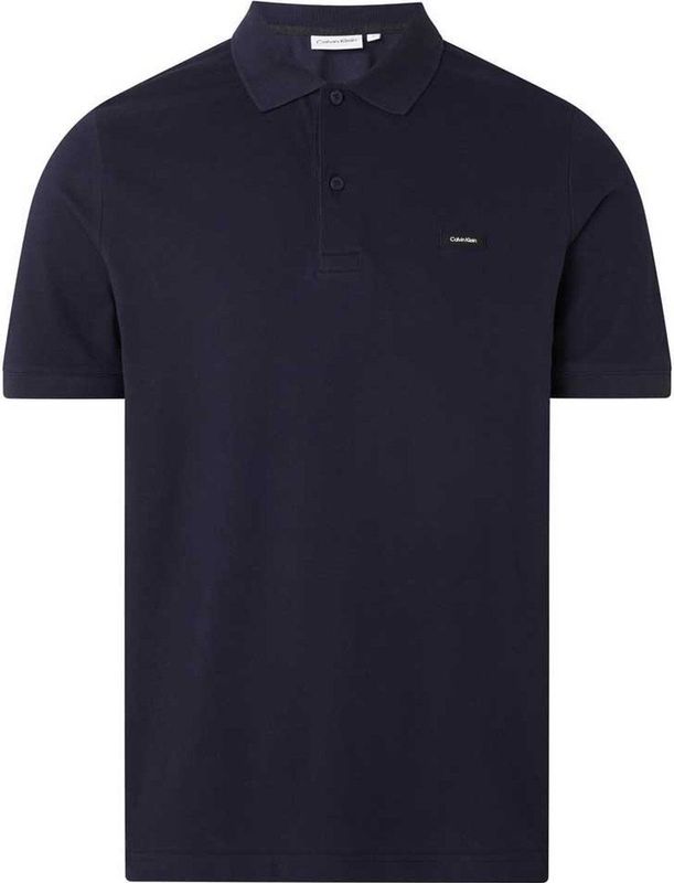 Calvin Klein - Stretch Pique Slim Polo - Donkerblauw - 96% Biologisch Katoen, 4% Elastaan