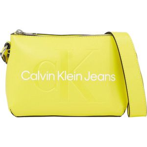 Calvin Klein, Sculpted Gele Crossbody Tas Geel, Dames, Maat:ONE Size