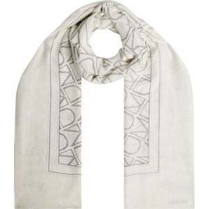 Calvin Klein - Seasonal rtw print sjaal wit / zwart - 70x180 - dames