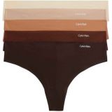 Calvin Klein - Thong 5 Pack Invisbles Cotton - Multicolor - Slip