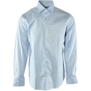 Calvin Klein - Slim-Fit Overhemd - Blauw - Katoen - Elastaan