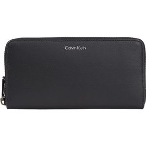 Calvin Klein Beknopte lange rits voor heren, Ck Black, OS, zwart.