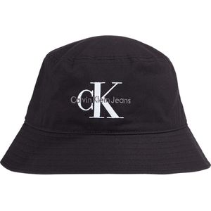 Calvin Klein, Accessoires, Heren, Zwart, ONE Size, Katoen, Stijlvolle Zwarte Bucket Hat