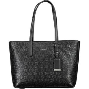 Calvin Klein, Tassen, Dames, Zwart, ONE Size, Leer, Must Shopper Md - Emb Mono Bag Black