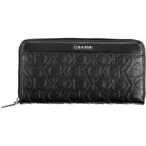 Calvin Klein, Accessoires, Dames, Zwart, ONE Size, Zwarte Dames Portemonnee Rfid Ritssluiting