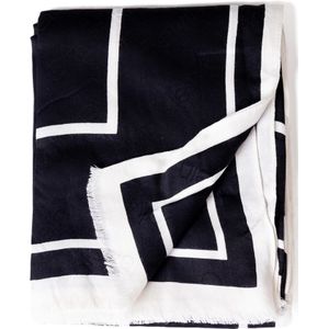 Calvin Klein, Gedrukte Sjaal voor Dames Zwart, Dames, Maat:ONE Size