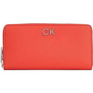 Calvin Klein Dames Re-Lock Z/a Portemonnee Lg PBl K60k610967, Rood (Aurora Rood), Eén maat