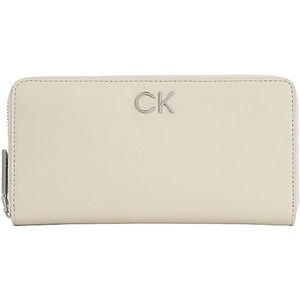 Calvin Klein RE-LOCK Z/A WALLET LG PBL Stoney damesportemonnee, beige