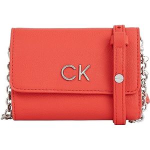Calvin Klein Dames Re-Lock Driebladige Sm W/Strap Portefeuilles, rood, Eén maat