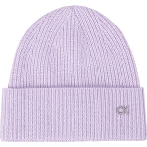 Calvin Klein, Accessoires, Dames, Paars, ONE Size, Wol, Paarse Re-Lo Mix Beanie