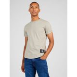 Calvin Klein - Shirt - Ivoor/Zwart - Kwartmouw - Normale Pasvorm