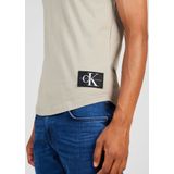 Calvin Klein - Shirt - Ivoor/Zwart - Kwartmouw - Normale Pasvorm