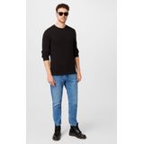 T-shirt - Effen - Katoen - Lange Mouw - Slanke Pasvorm