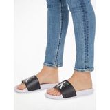 Calvin Klein Slide Ny Pearl Dames Slippers - Zwart/Wit - Maat 39