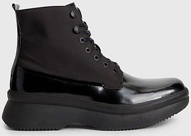 Calvin Klein - Knielaarzen - Zwart - Leer - Gerecycled Nylon