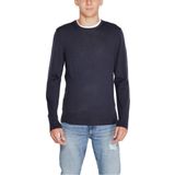 Calvin Klein heren pullover wol - Merino Crew Neck Sweater - blauw