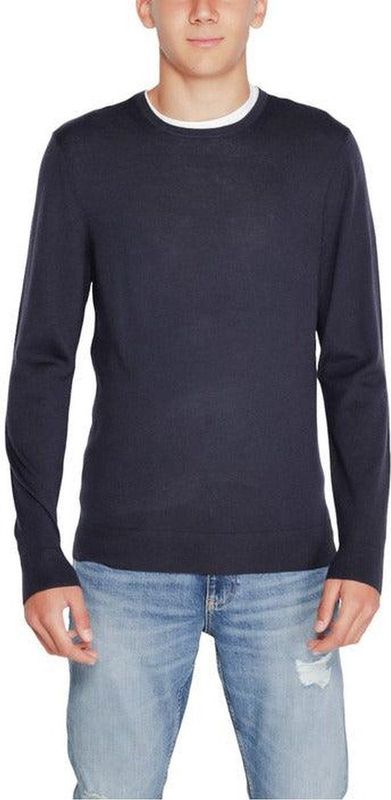 Calvin Klein heren pullover wol - Merino Crew Neck Sweater - blauw