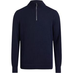Calvin Klein - Merino Quarter Zip Turtleneck Jacket - Blauw - Coltrui
