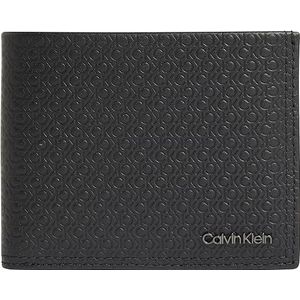 Calvin Klein, Accessoires, Heren, Zwart, ONE Size, Zwarte leren Bifold Wallet RFID-blokkering