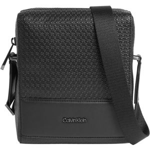 Calvin Klein, Minimalistische Zwarte Cross Body Tas Zwart, Heren, Maat:ONE Size