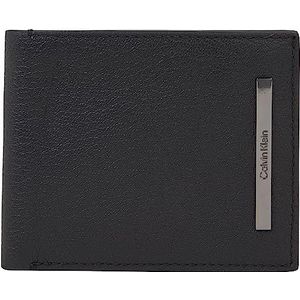 Calvin Klein Heren portemonnee modern bar tweevoudig leer, zwart (ck zwart), één maat, Zwart (Ck Zwart), OS