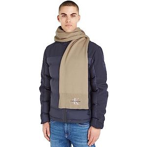 Calvin Klein sjaal, monologo embroidered scarf, beige -  Maat: One size