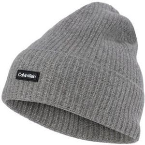 Calvin Klein muts, daddy wool beanie, grijs