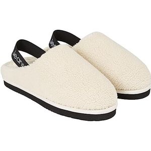 Calvin Klein Vrouwen Home Klomp Oppervlakken Slippers, Romig Wit Zwart, 37 EU