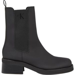 Calvin Klein Chelsea Boots Leer Dames - Zwart - Maat 37