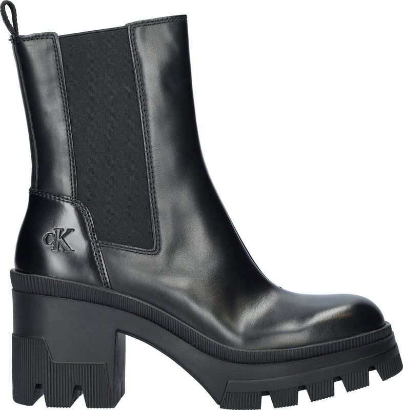 Calvin Klein Chunky Heeled Chelsea dames chelseaboot - Zwart