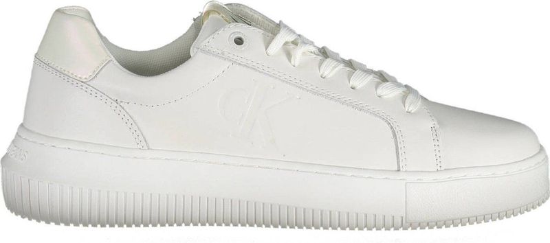 Calvin Klein - Sneakers - Wit - Sportief - Met Vetersluiting en Contrastdetails