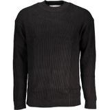 Calvin Klein - Hoge Hals Geborduurde Trui - Zwart - Katoen