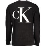 Calvin Klein - Hoge Hals Geborduurde Trui - Zwart - Katoen