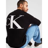 Calvin Klein - Hoge Hals Geborduurde Trui - Zwart - Katoen