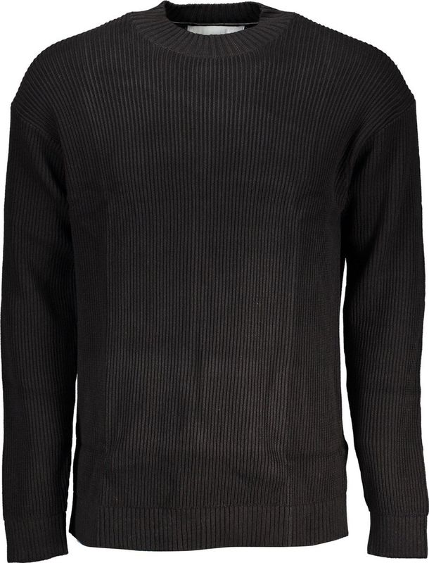 Calvin Klein - Hoge Hals Geborduurde Trui - Zwart - Katoen