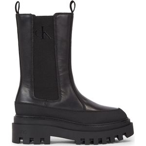 Hoge chelsea boots in leer CALVIN KLEIN JEANS. Leer materiaal. Maten 40. Zwart kleur